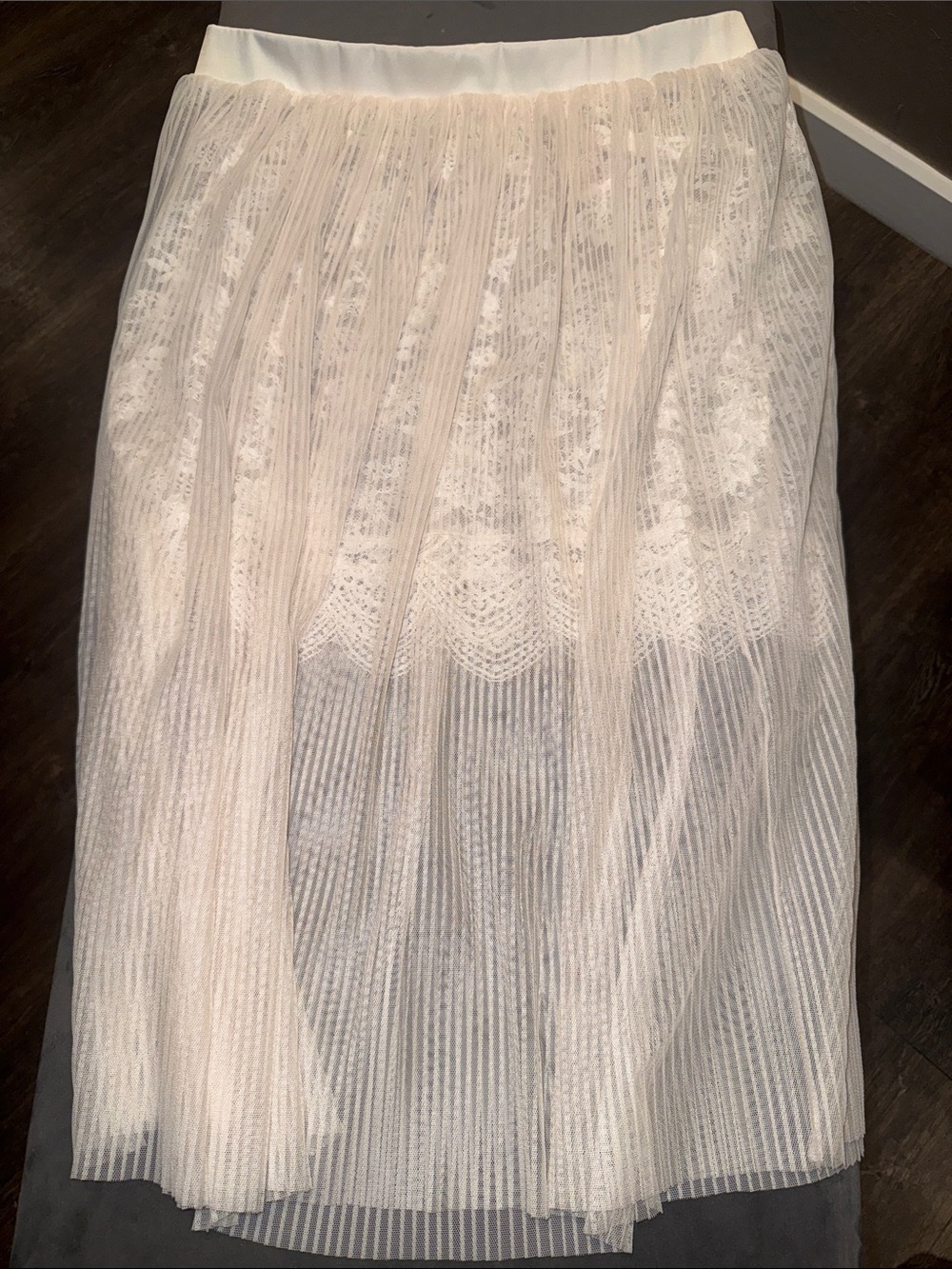 Victoria's Secret Pleated Lace Midi Skirt